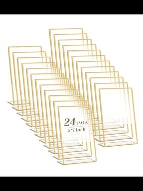 Gold Photo Frame Stands - 24 Pack
